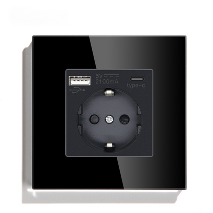 Wandsteckdose | USB A &amp; USB C | Schwarz - Single