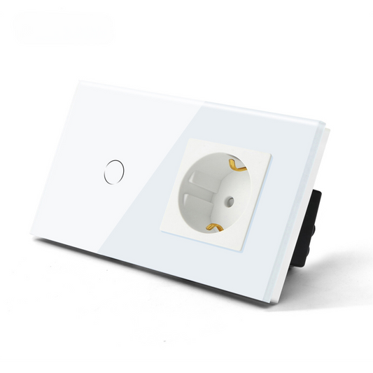 Switch &amp; Wall socket | White - Single switch