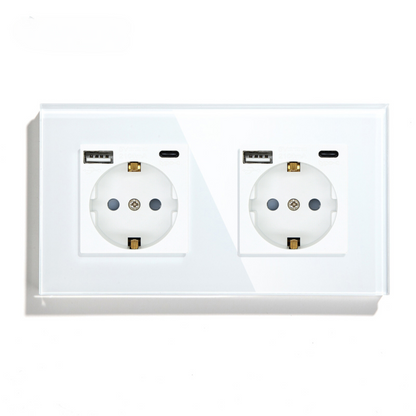 Wandsteckdose | USB A &amp; USB C | Schwarz - Duo