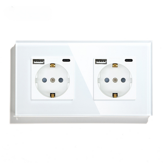 Wall socket | USB A &amp; USB C | White - Duo