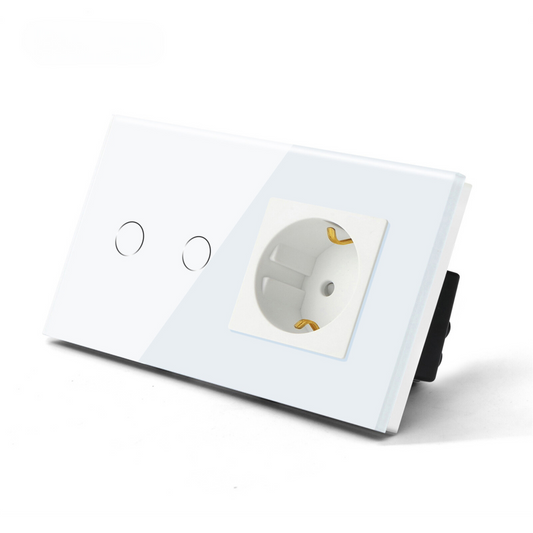 Switch &amp; Wall socket | White - Duo switch