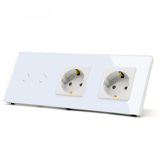 Switch &amp; Duo Wall Socket | White - Duo switch