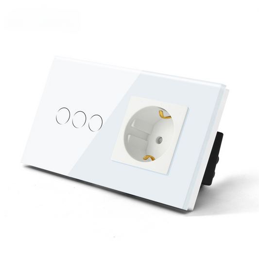 Switch &amp; Wall socket | White - Triple switch