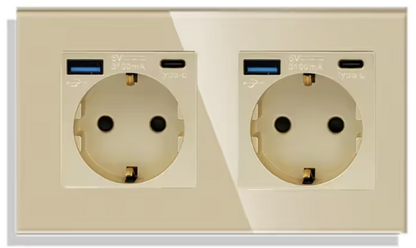 Wandsteckdose | USB A &amp; USB C | Schwarz - Duo
